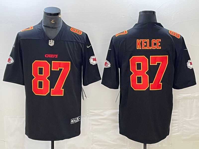 Men's Kansas City Chiefs #87 Travis Kelce Black Fashion Vapor Limited Stitched Jersey,We sell and wholesale Men's Kansas City Chiefs #87 Travis Kelce Black Fashion Vapor Limited Stitched Jersey on line form chian!